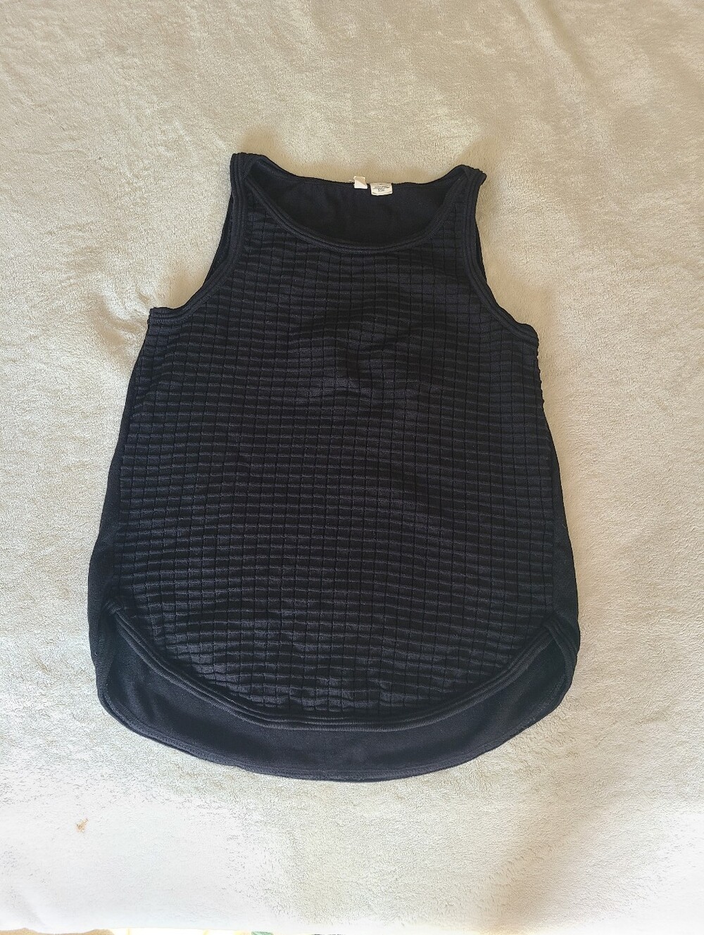 Moth Black Textured Sleeveless Tank Cotton Layering Vacation Beach Size S